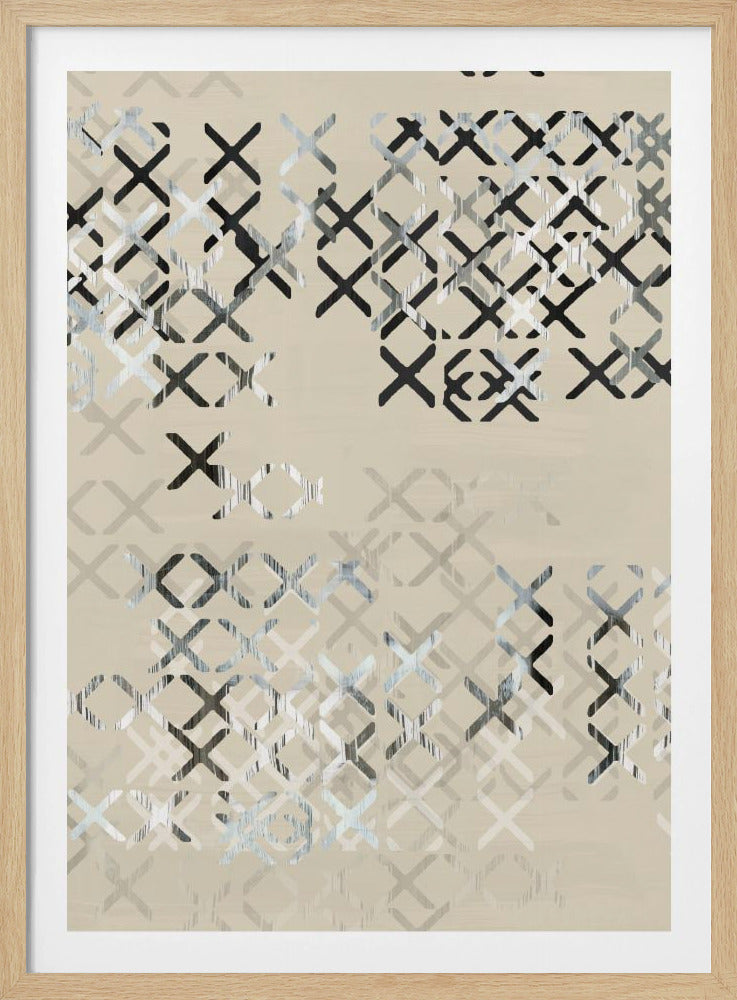 Minimal X Zwart-wit Compositie 4 | Poster