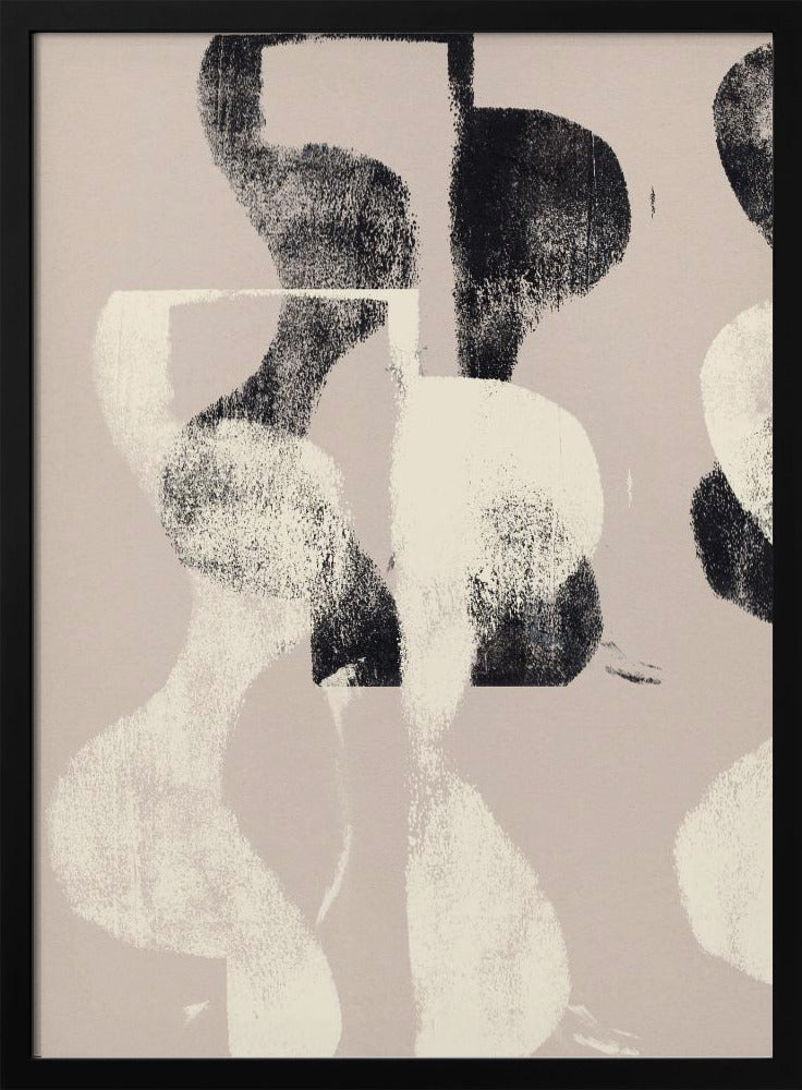 Tango – Organische vormen in zwart en beige | Poster