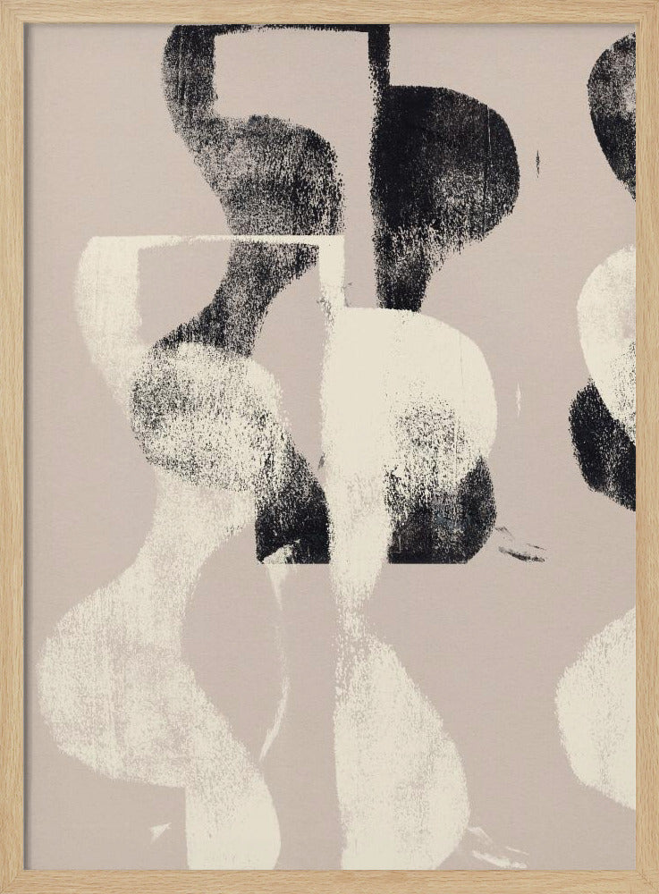 Tango – Organische vormen in zwart en beige | Poster
