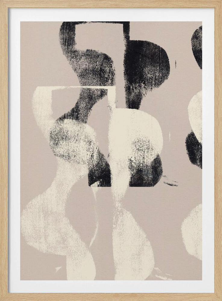 Tango – Organische vormen in zwart en beige | Poster