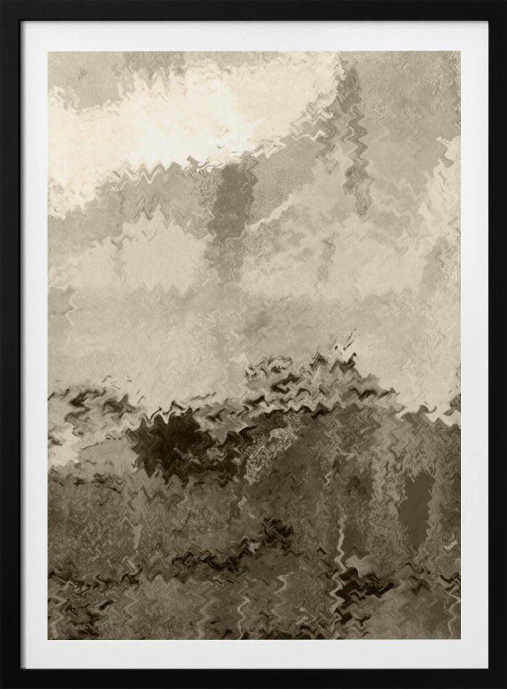 Over de heuvels. Reflecties. Abstract landschap in neutrale kleuren nr. 2 | Poster