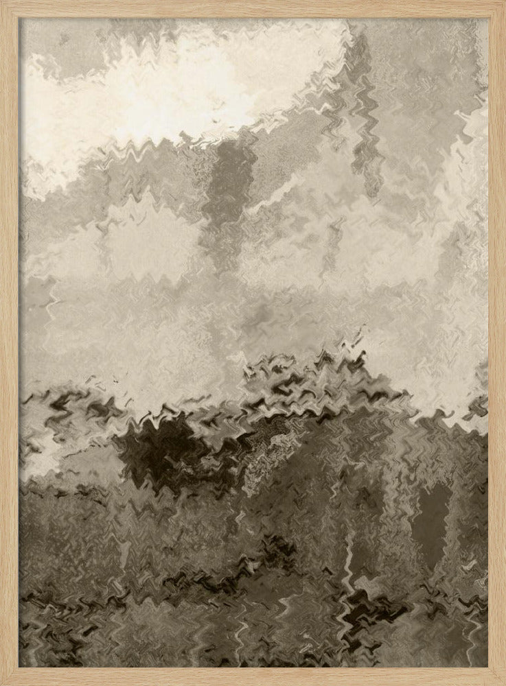 Over de heuvels. Reflecties. Abstract landschap in neutrale kleuren nr. 2 | Poster