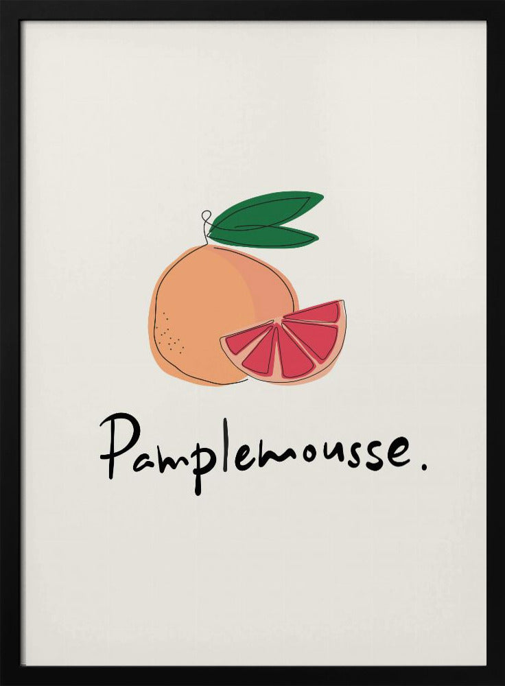 Moderne Franse fruitcollectie "Grapefruit / Pompelmoes" | Poster