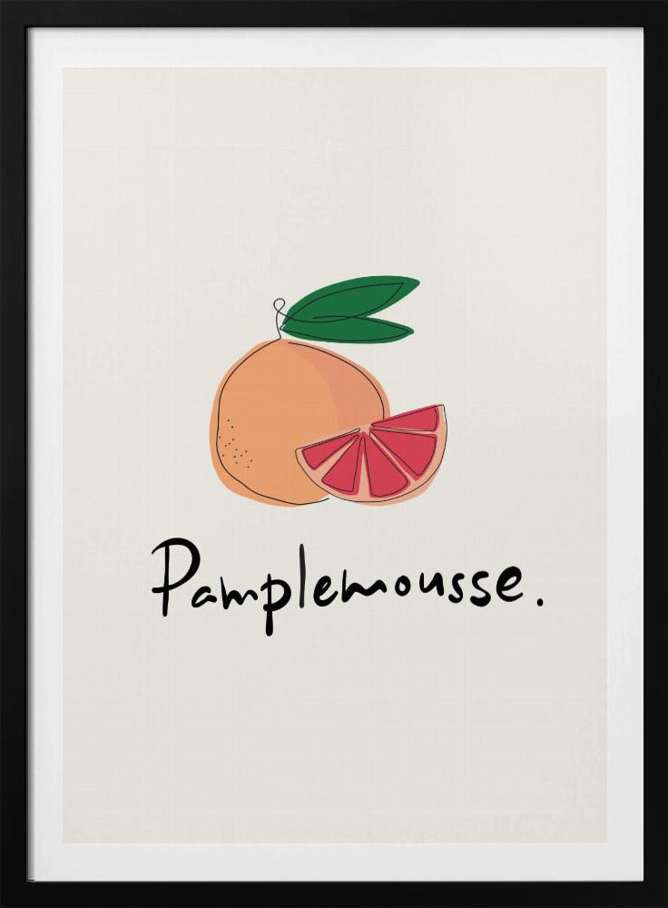 Moderne Franse fruitcollectie "Grapefruit / Pompelmoes" | Poster