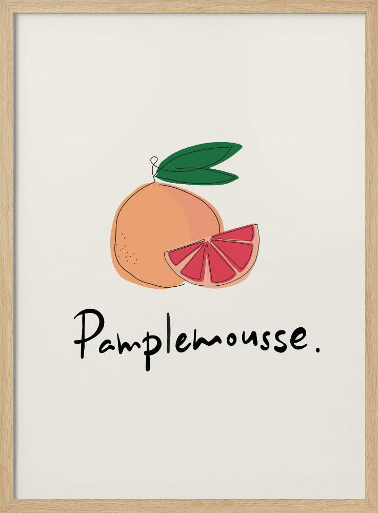 Moderne Franse fruitcollectie "Grapefruit / Pompelmoes" | Poster