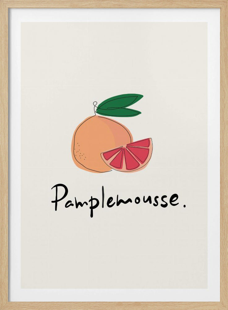 Moderne Franse fruitcollectie "Grapefruit / Pompelmoes" | Poster