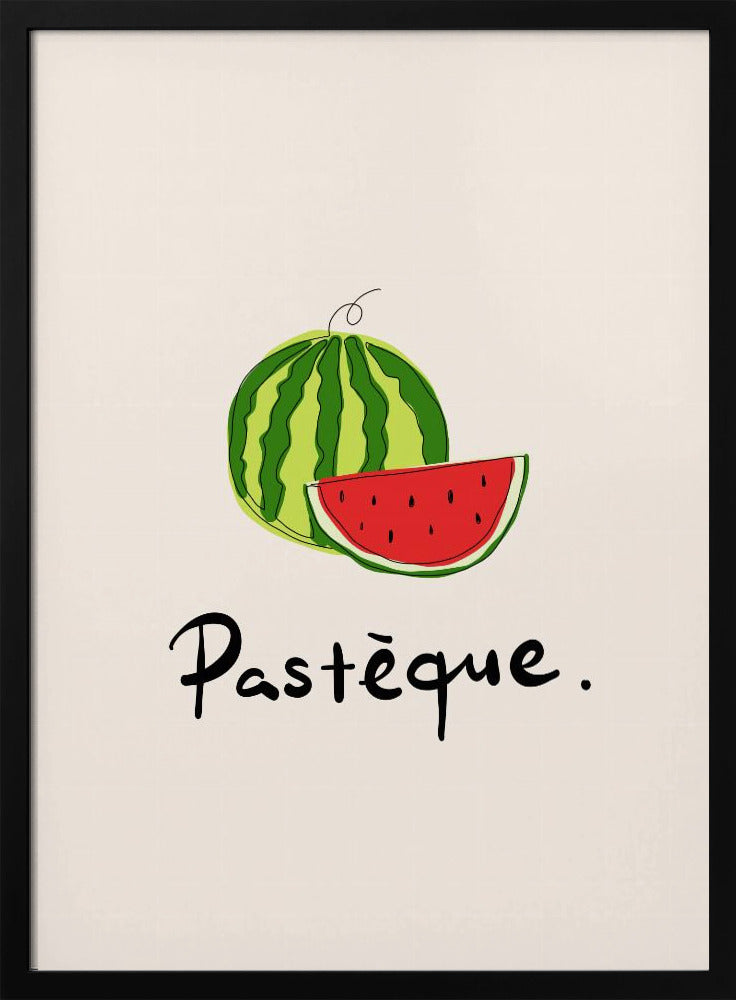 Moderne Franse fruitcollectie "Watermeloen / Pastèque" | Poster