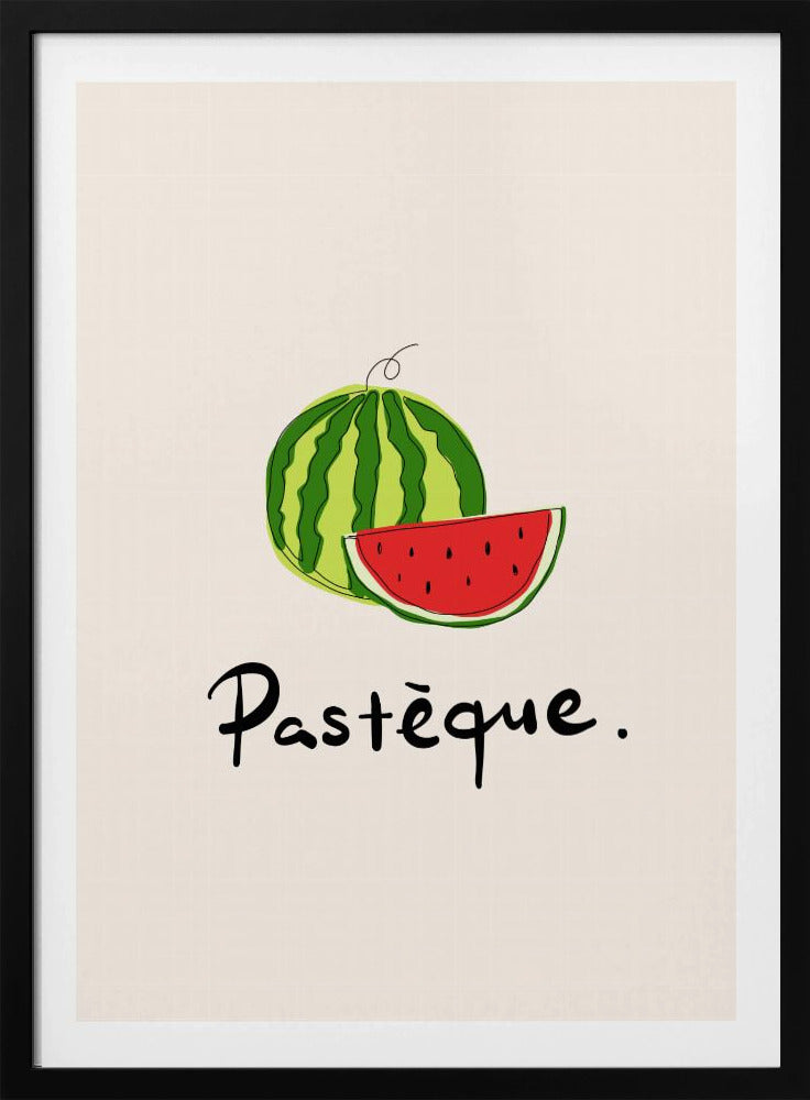 Moderne Franse fruitcollectie "Watermeloen / Pastèque" | Poster