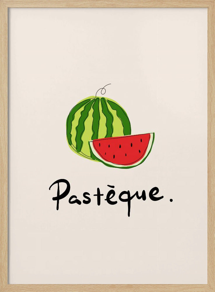 Moderne Franse fruitcollectie "Watermeloen / Pastèque" | Poster
