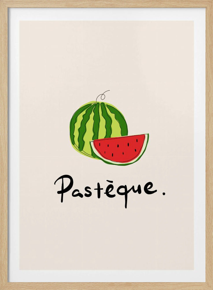 Moderne Franse fruitcollectie "Watermeloen / Pastèque" | Poster