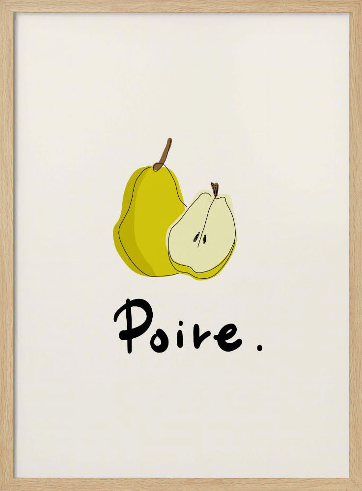 Moderne Franse fruitcollectie "Peer / Poire" | Poster