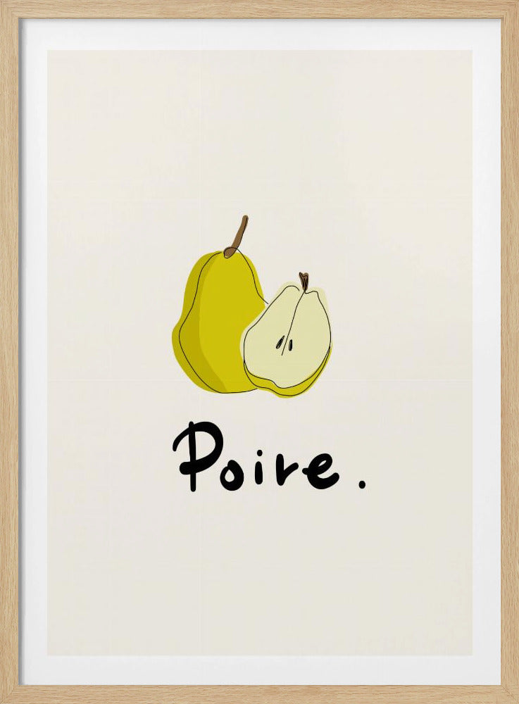 Moderne Franse fruitcollectie "Peer / Poire" | Poster