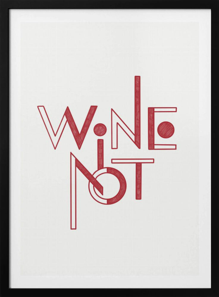 Wijn Niet handgetekende tekst & citaat | Poster