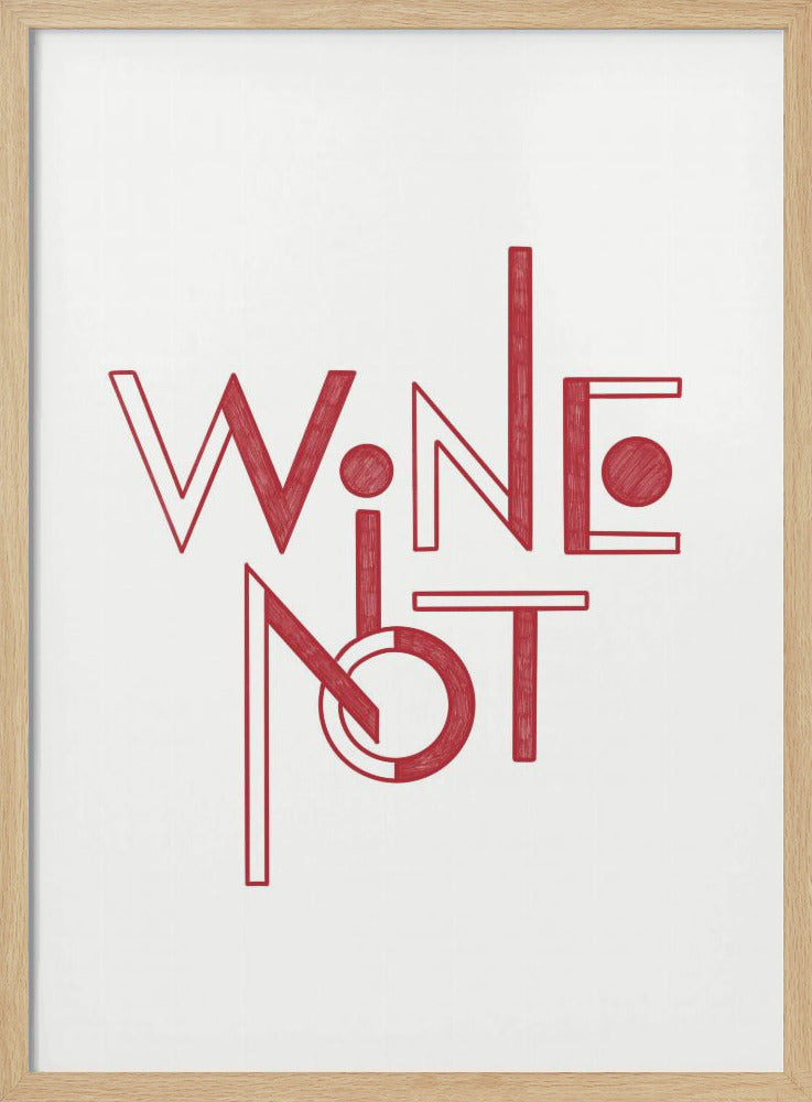 Wijn Niet handgetekende tekst & citaat | Poster