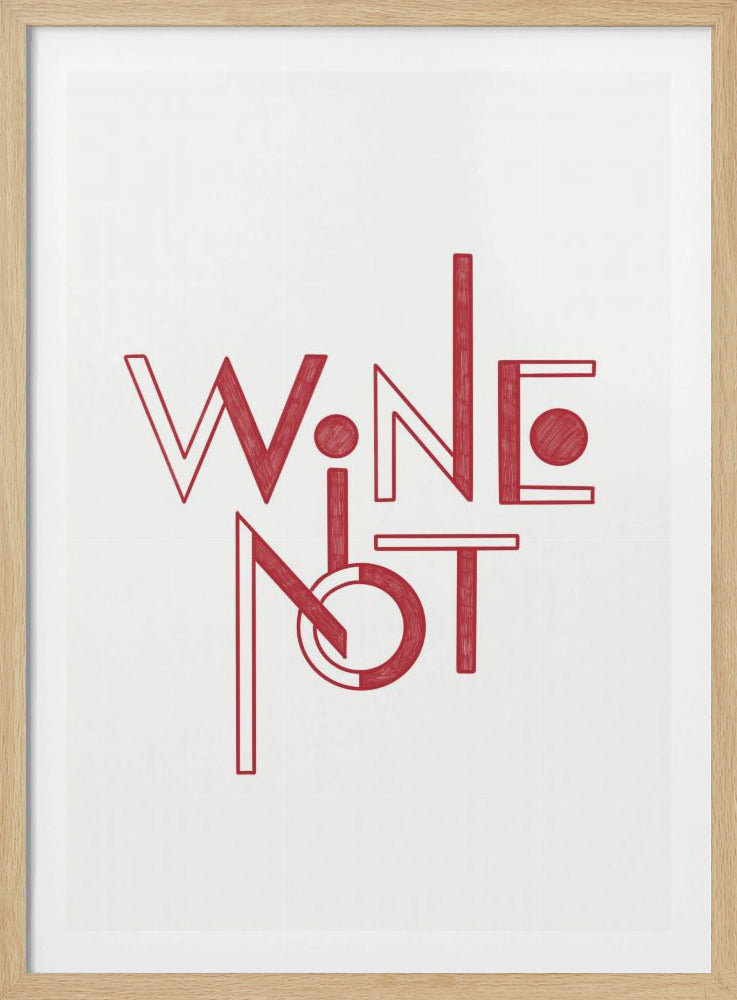 Wijn Niet handgetekende tekst & citaat | Poster
