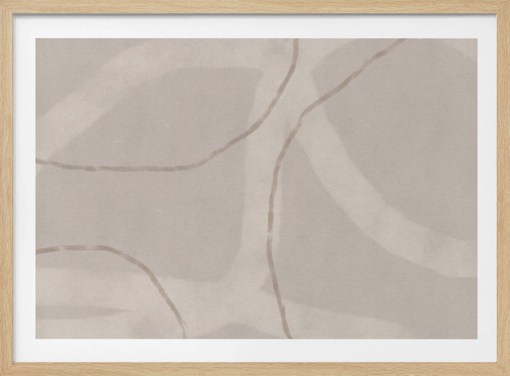Neutrale abstracte aquarel. Minimalistisch in pastelkleuren nr. 1 | Poster