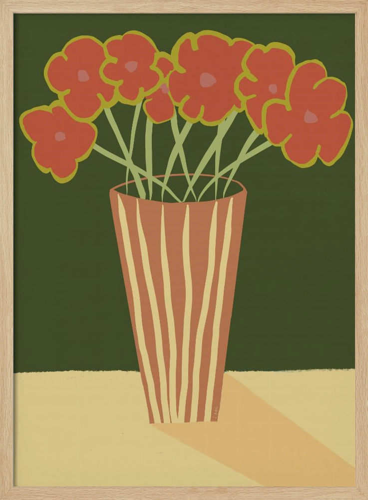 Vaas met klaprozen | Poster