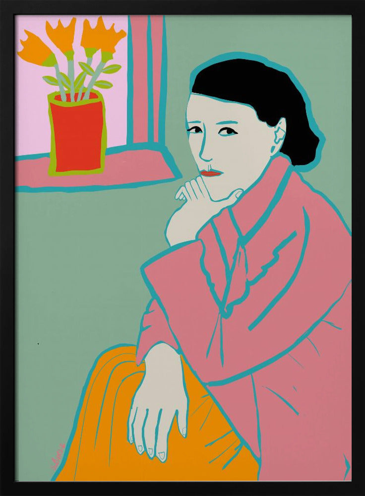 Dame in het roze | Poster