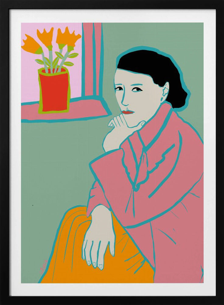 Dame in het roze | Poster