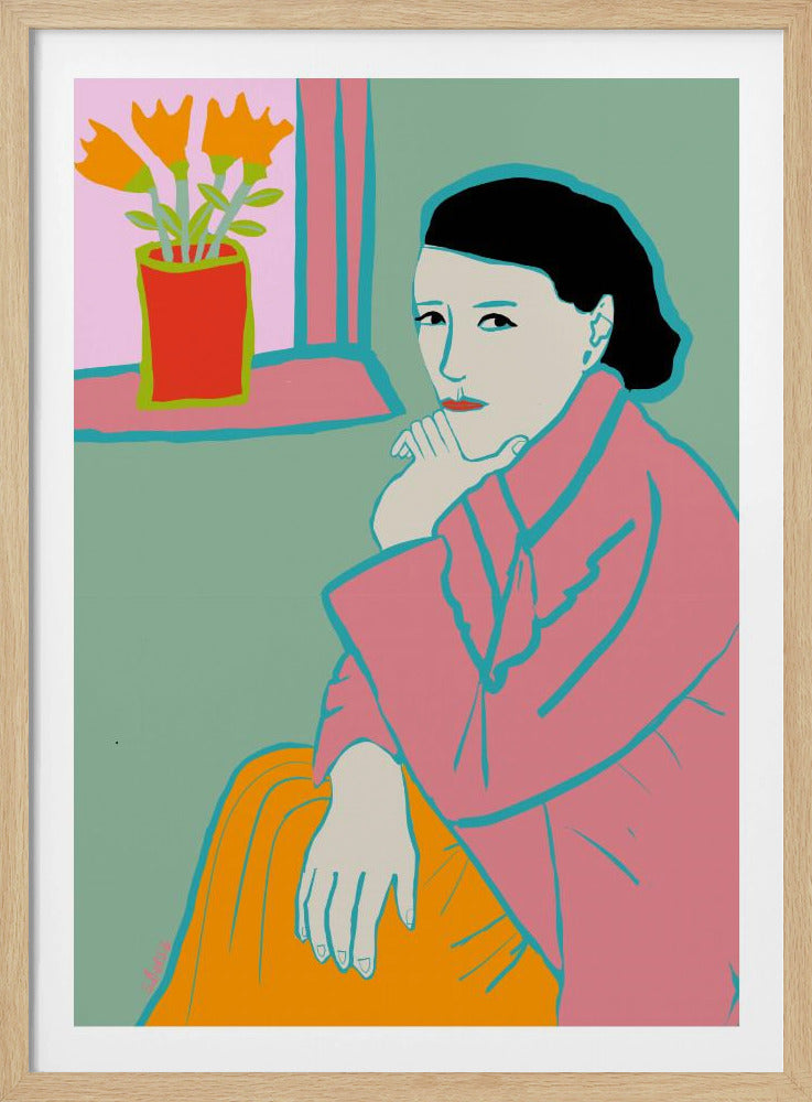 Dame in het roze | Poster