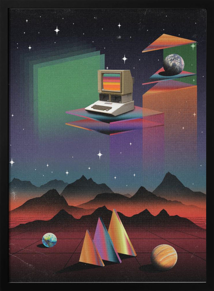 CRT-computer uit de jaren 80 | Poster