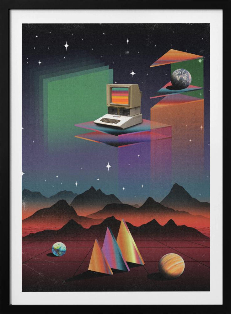 CRT-computer uit de jaren 80 | Poster