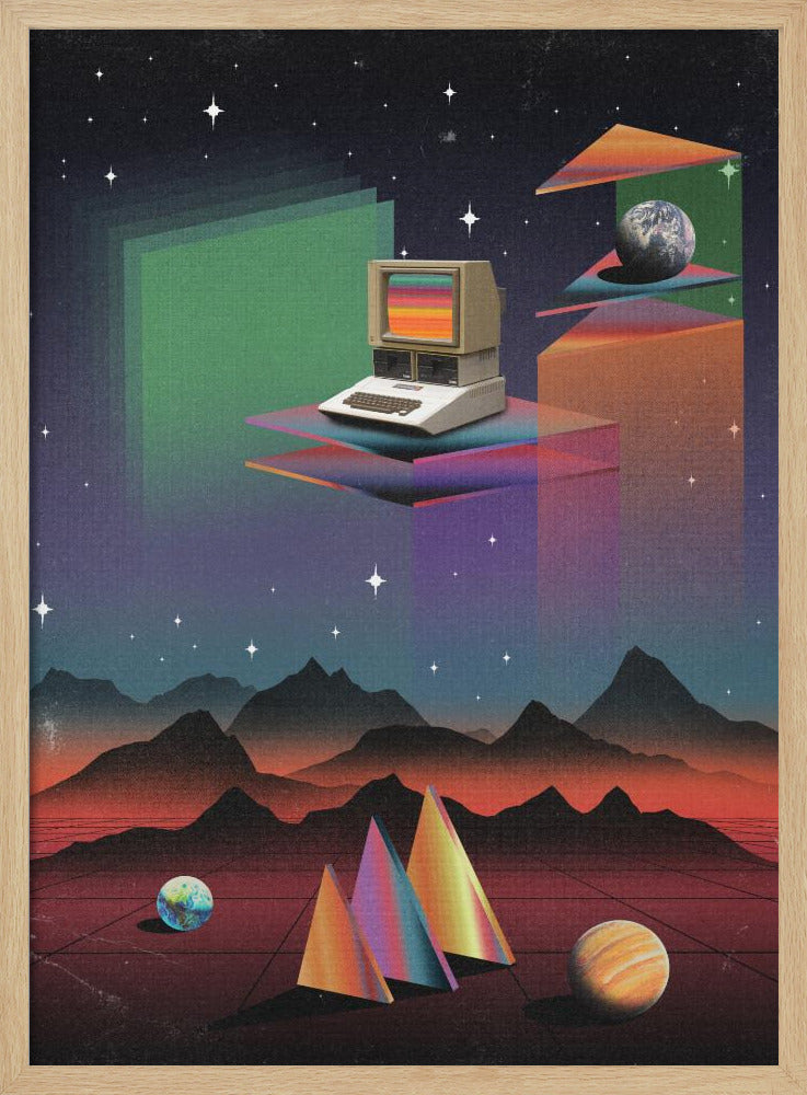 CRT-computer uit de jaren 80 | Poster