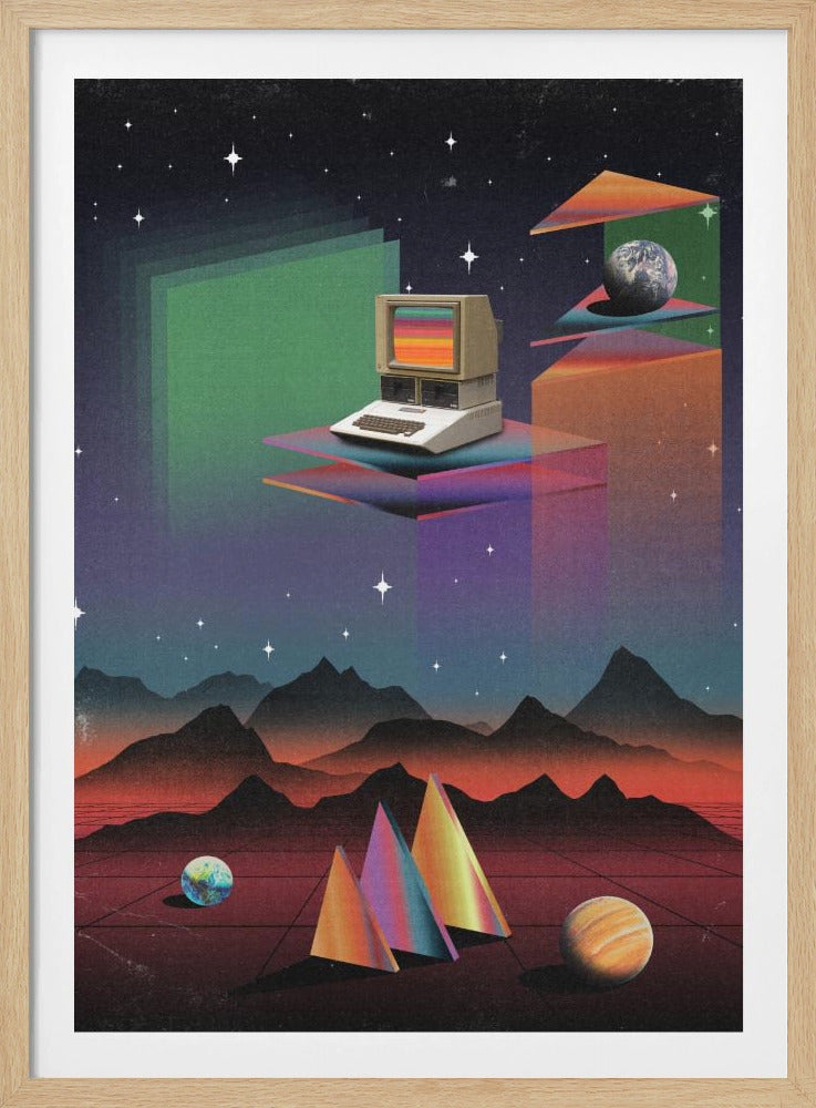 CRT-computer uit de jaren 80 | Poster