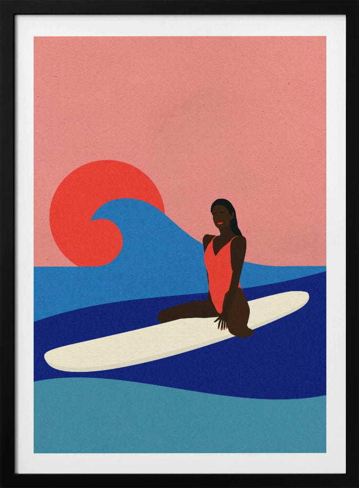 Meisje op een surfplank | Poster