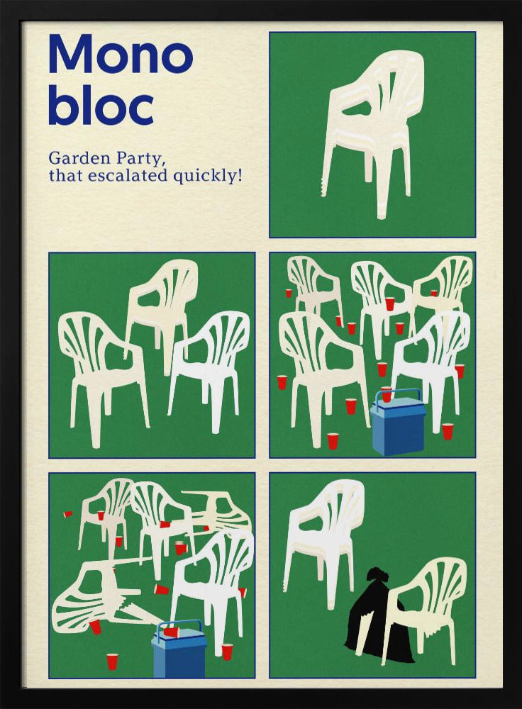Poster Monobloc Vijf Vierkanten | Poster