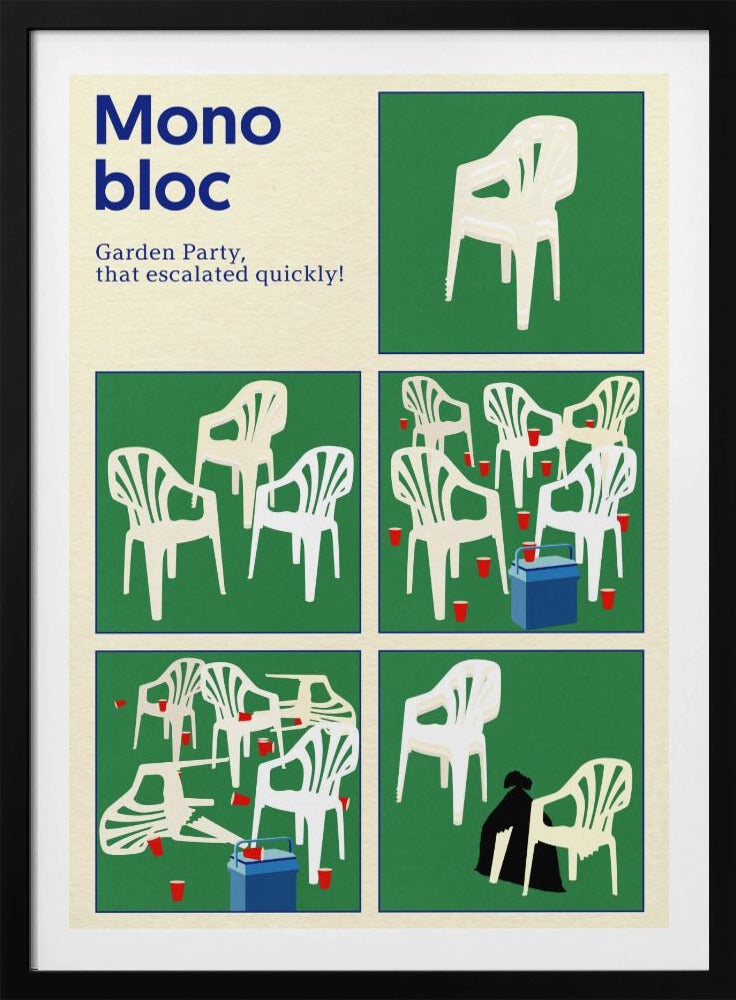 Poster Monobloc Vijf Vierkanten | Poster