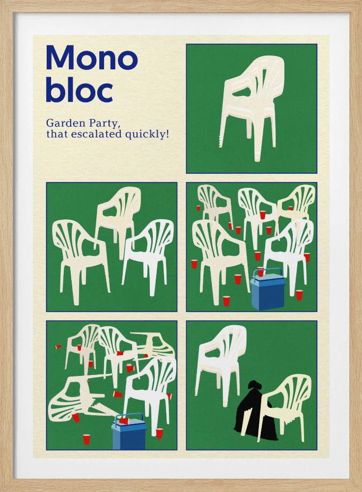 Poster Monobloc Vijf Vierkanten | Poster