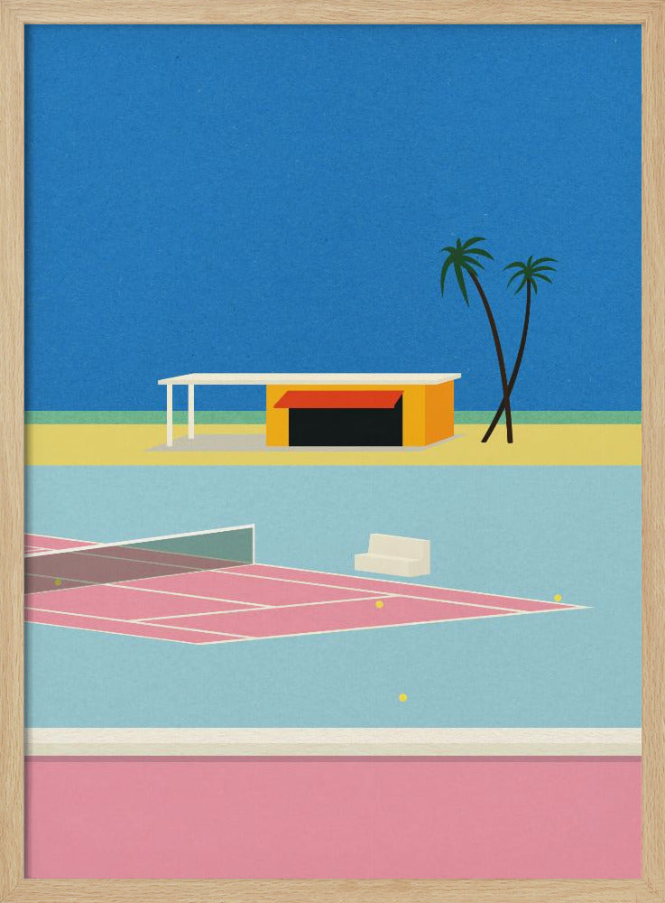 Tennis aan het strand | Poster