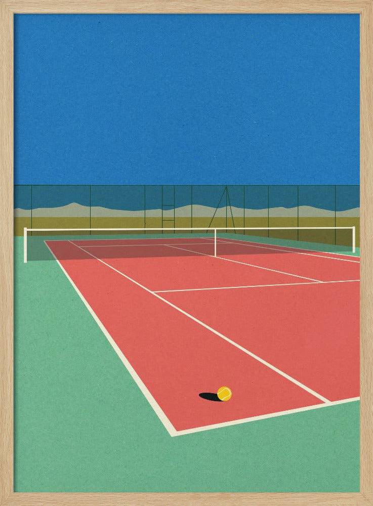 Tennisbaan in de woestijn | Poster