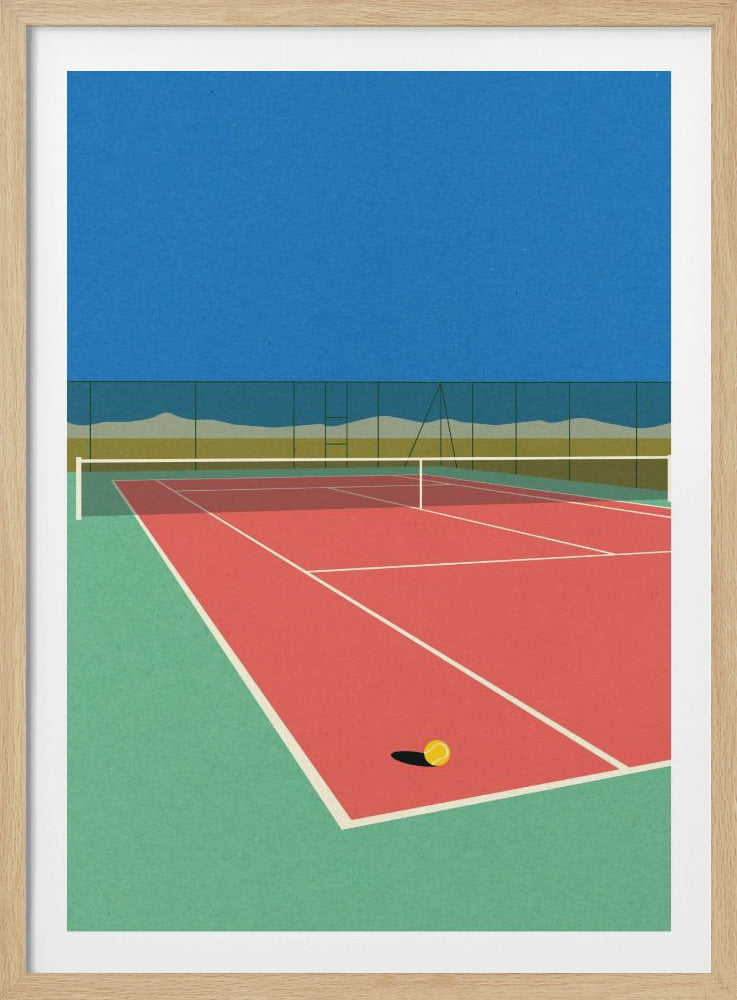 Tennisbaan in de woestijn | Poster