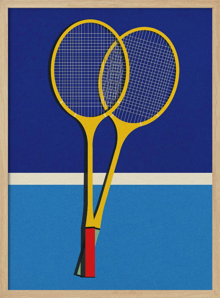 Houten badmintonrackets | Poster