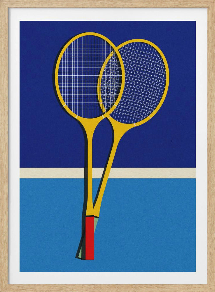 Houten badmintonrackets | Poster
