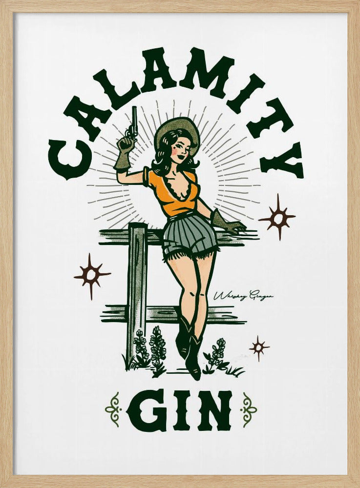 Calamity Gin Grappige Retro Western Cowgirl Kunst | Poster