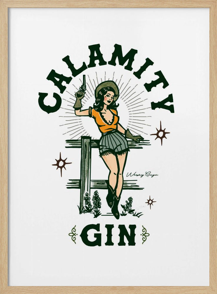 Calamity Gin Grappige Retro Western Cowgirl Kunst | Poster