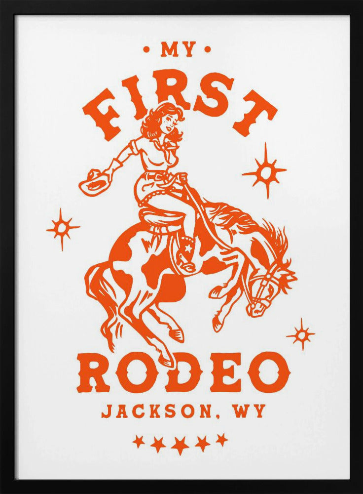 Mijn eerste rodeo Jackson Wyoming paardrijdcowgirl | Poster