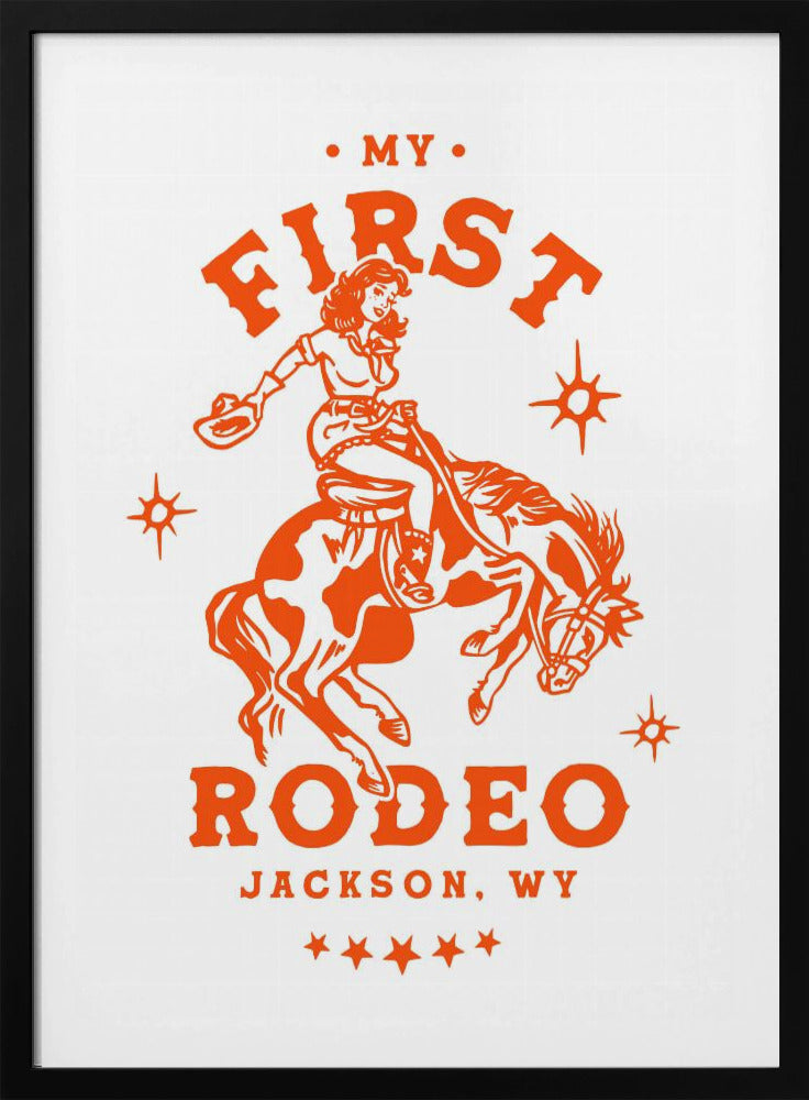 Mijn eerste rodeo Jackson Wyoming paardrijdcowgirl | Poster