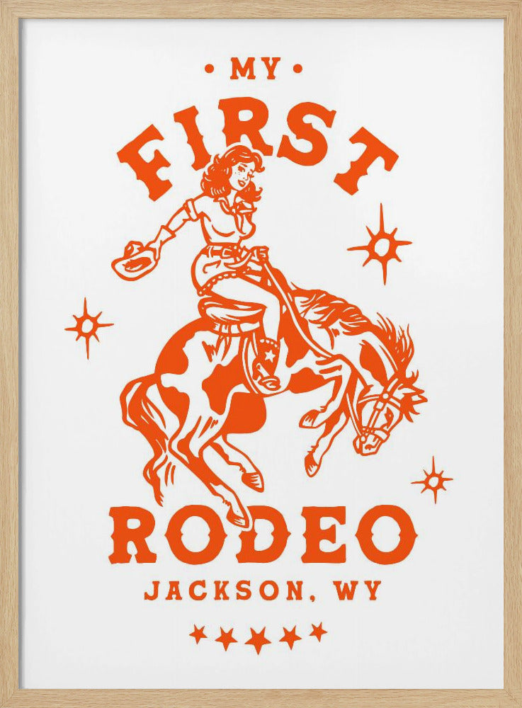 Mijn eerste rodeo Jackson Wyoming paardrijdcowgirl | Poster