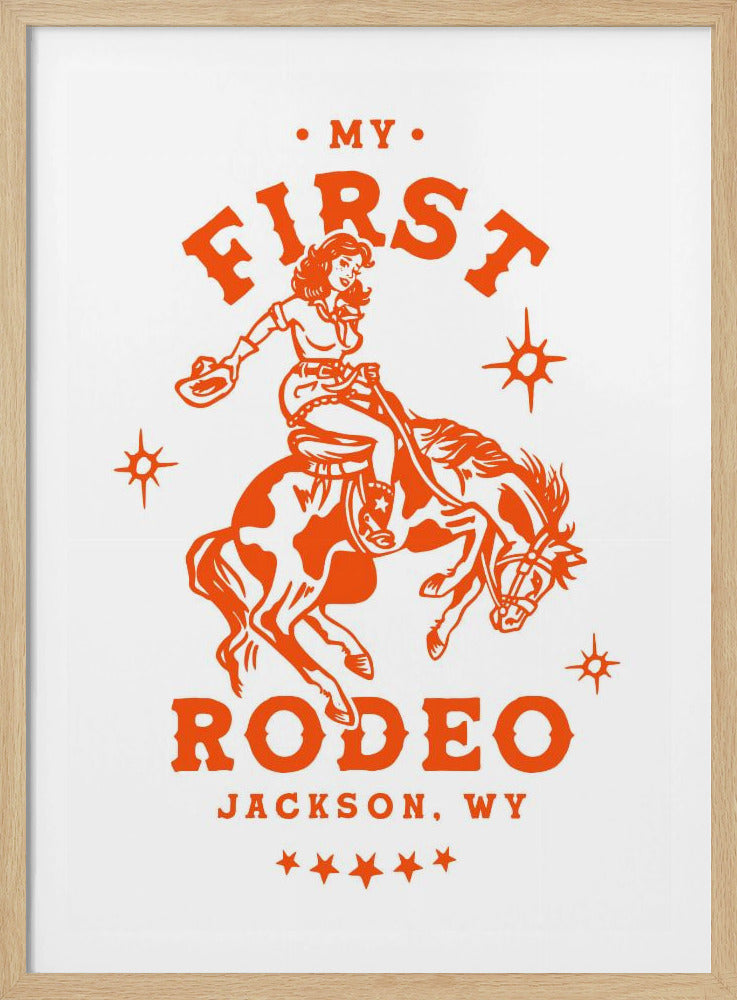 Mijn eerste rodeo Jackson Wyoming paardrijdcowgirl | Poster