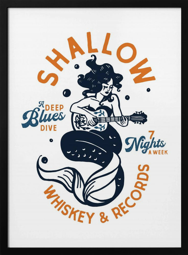 Shallow Whiskey & Records Duikbar Muziek Zeemeermin | Poster