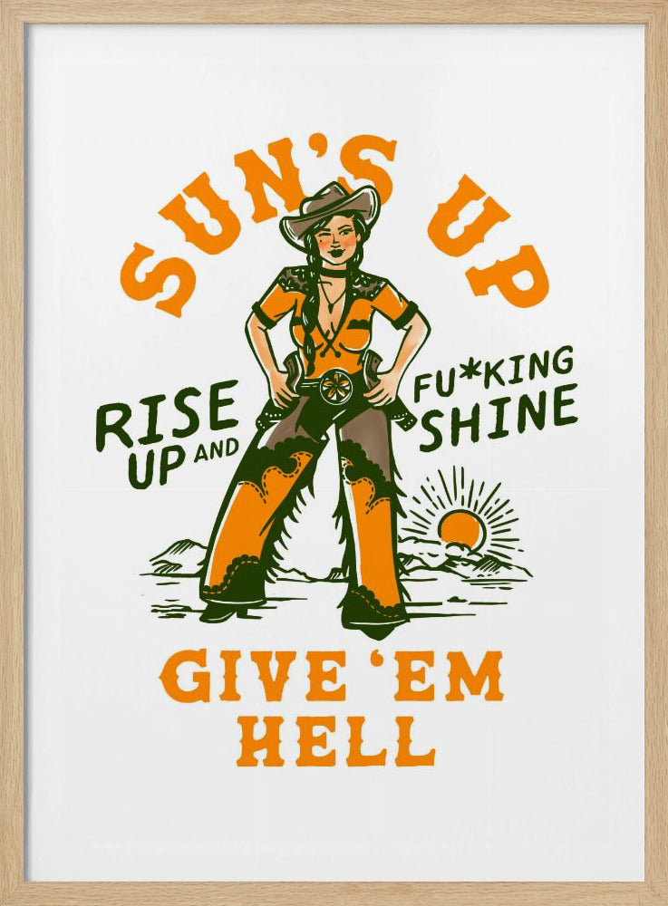 Zonsopgang, opstaan en neuken, Wild West Cowgirl | Poster