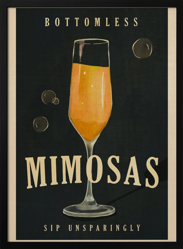 Bottomless Mimosas Art Deco Cocktailbar Kunst | Poster