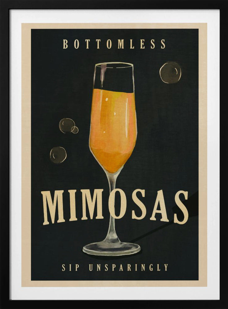 Bottomless Mimosas Art Deco Cocktailbar Kunst | Poster