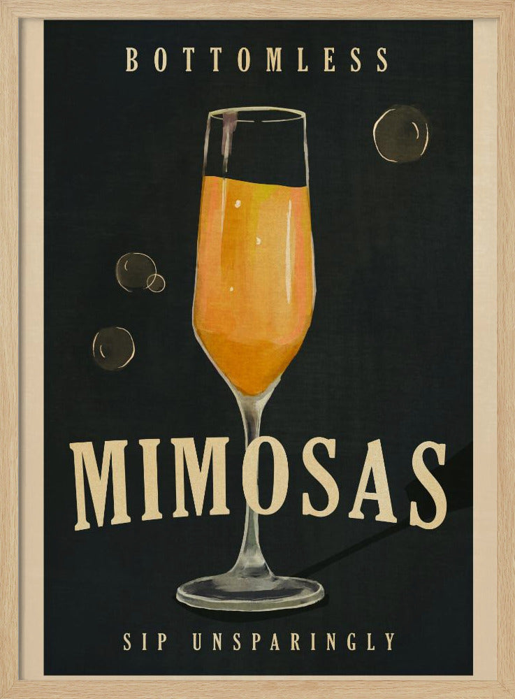 Bottomless Mimosas Art Deco Cocktailbar Kunst | Poster