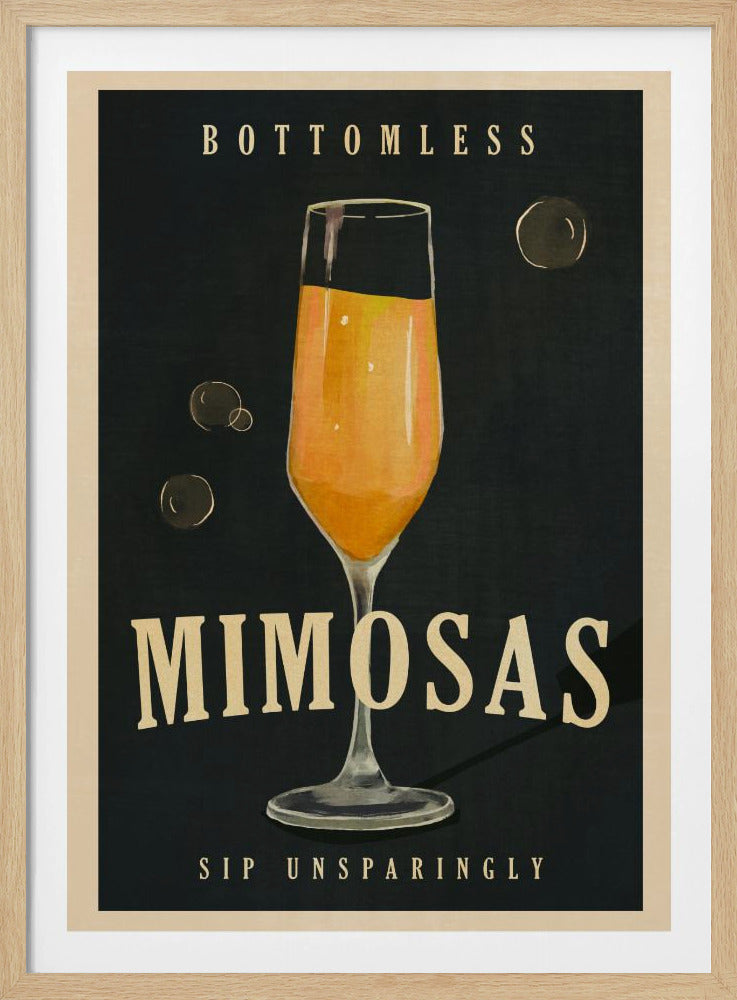 Bottomless Mimosas Art Deco Cocktailbar Kunst | Poster