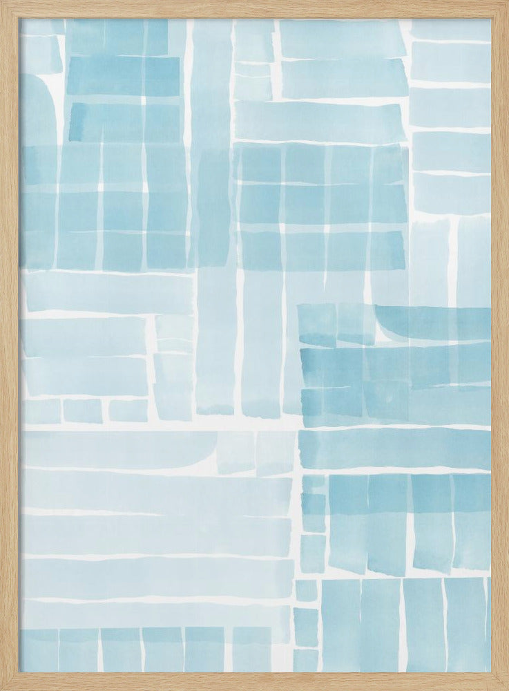 Lichtblauwe aquarel rasterwas 2 | Poster